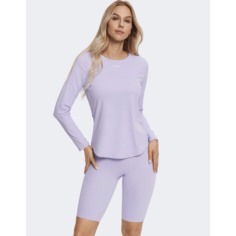 NWT BTTRM Better Me Size Small Contour Breathable Long Sleeve Top- Lavender Col